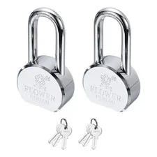 2Pcs 121.5 x 65 mm Heavy Duty Lock Alloy Steel High Security Padlock with 6 Keys
