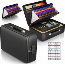 5200°F Fireproof Document Box with Lock, Hard Case Fire Proof Safe for Home