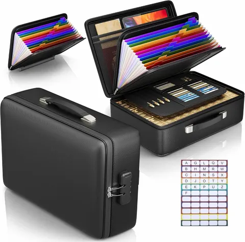5200°F Fireproof Document Box with Lock, Hard Case Fire Proof Safe for Home