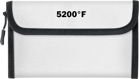 Fireproof Waterproof Document Bag - 5200°F Water Resistant Fire Proof Money Bag,