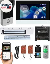 Smart Video Doorbell Intercom System with 600Lb Magnetic Lock, 7" Touch Screen W