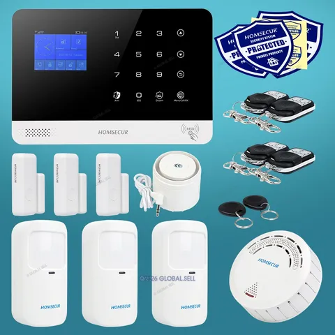 HOMSECUR Wireless WIFI 4G 2G RFID LCD Burglar Alarm Pet Friendly System