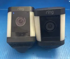 Ring Spotlight Cam Wireless Wi-Fi 1080p Outdoor Camera Black w/ battery lot of 2