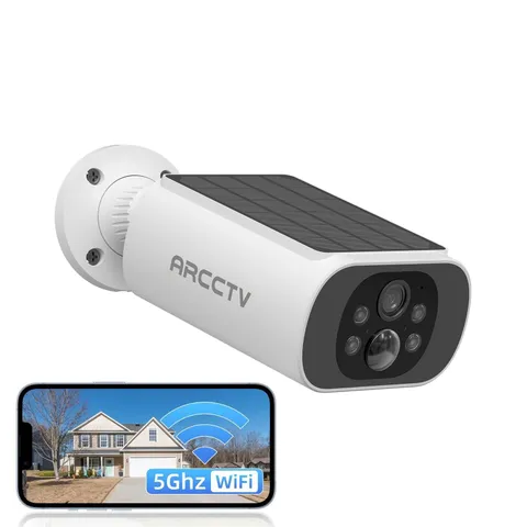 2K Solar Security Camera Outdoor Wireless 2.4G/5G Dual-Band WiFi6 Audio AI Human