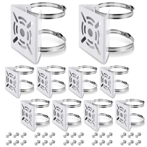 10 Pcs Universal Vertical Pole Mount for Wall Mounting Bracket with 6 Loops S...