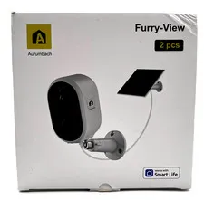Aurumbach Furry-View Solar Security Cameras 2 Pack Two-Way Audio