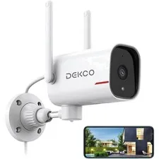 DEKCO 2K Outdoor Security Camera Wired WiFi