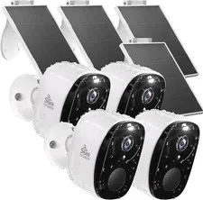 4PC Wireless Solar Outdoor Security Camera, 2.4/5G Wifi Outdoor Camera Wireless