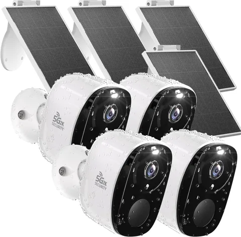 4PC Wireless Solar Outdoor Security Camera, 2.4/5G Wifi Outdoor Camera Wireless