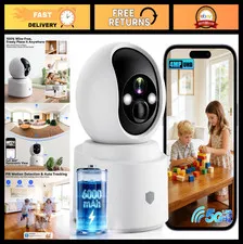 Wireless Indoor Security Camera - 4MP HD Pan/Tilt, Rechargeable, 5G/2.4G WiFi, M