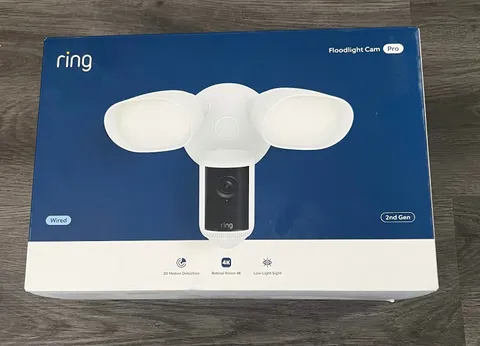 Ring Floodlight Cam Pro Wired 2nd Gen Retinal 4K White NEW