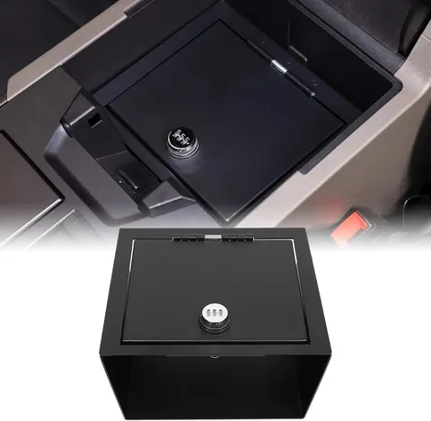 Center Console Armrest Safe Lock Box for Hummer EV 2022-2026 Black
