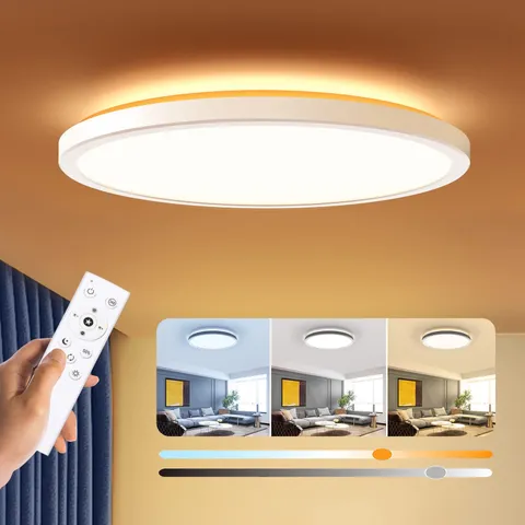 BLNAN Dimmable LED Flush Mount Ceiling Light Fixture with 12Inch 24W, White