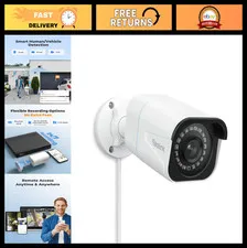 4K PoE IP Security Camera - Human/Vehicle/Pet Detection, 100ft Night Vision, Tim