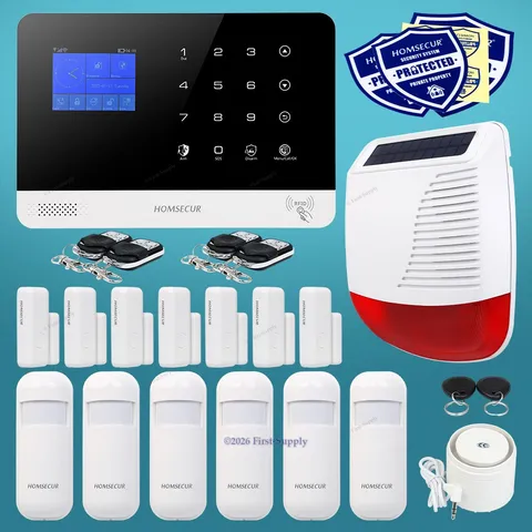HOMSECUR Wireless WIFI 4G RFID LCD Home Alarm System 24 Hours Active