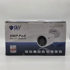 GW Security 4K 8MP POE Bullet Camera WeatherProof Smart Color Night Vision White