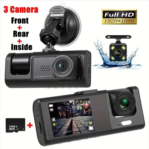 32G Camara De Seguridad Dual Dash Cam Para Carro Auto Delantero/Trasero/Interior