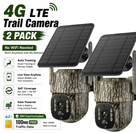 4G LTE Cellular Security Camera with 2.5K Live Streaming for Hunting Trail Game