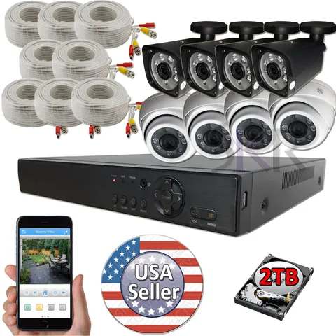 Sikker 8 Channel Full 4MP DVR 4 megapixel Surveillance Camera Security System