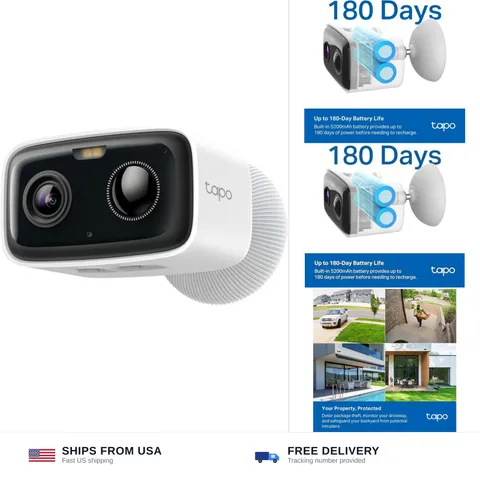 Tapo 1080p Outdoor Wireless Security Camera - Up to 180-Day Battery, Person D...