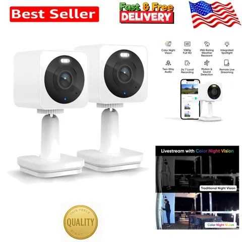 Cam OG Smart Security Camera Set - 1080p, Night Vision, 2-Way Audio, 2-Pack