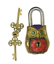 Owl Design Padlock Victorian Antique style Handmade Brass Door Lock Home Décor