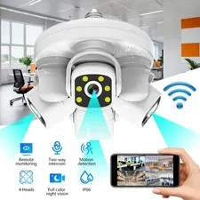 4Lens E27 WiFi 1080P HD Outdoor Security Camera Wireless IP CCTV PTZ IR Cam 8MP