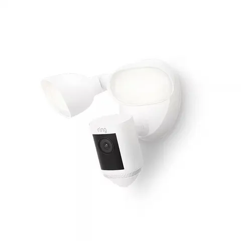 Ring Floodlight Cam Wired Pro w/ Birds Eye View 3D Motion Detection White NEW