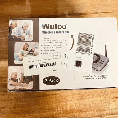 Wuloo S600-P2 Black Gray Wireless Full Duplex Intercom System 2 Pack