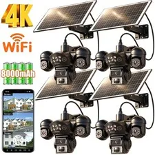 4PCS Camara De Seguridad Solar Inalambricas Para Exterior Con Vision Nocturna HD
