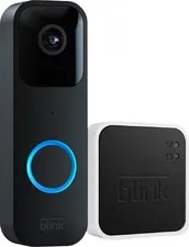 Blink Smart Wi-Fi Video Doorbell Wired/Battery Operated with Sync Module 2 - Bla