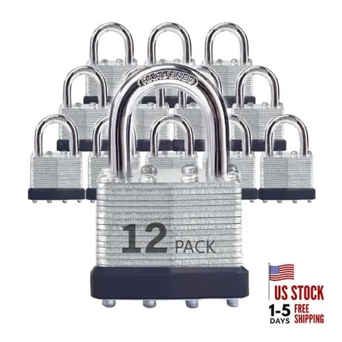 Keyed Alike Laminated Steel Padlocks with Normal Shackle for 12P,Normal Shackle
