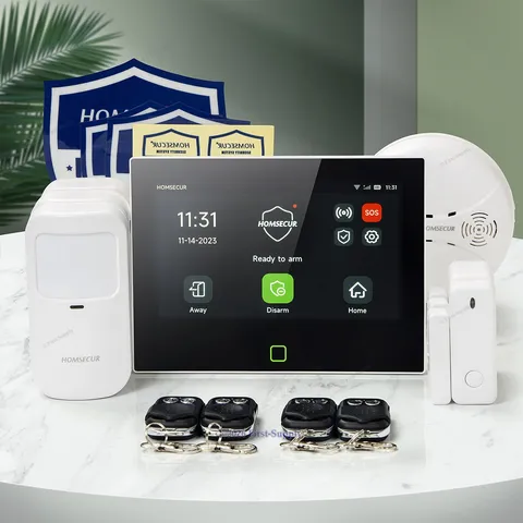HOMSECUR Wireless WIFI 4G GSM SMS Autodial Home Security 7" Alarm System