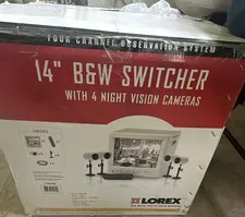 Lorex L14S244C 4-Channel 14in CRT B&W Wired CCTV System w/ 4 IR Cameras