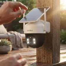 360° Solar Security Camera for Home - Automatic Human Tracking & Local Recording