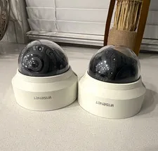WISENET Dome IP/Network Wired Indoor Security Cameras Lot of 2 White/Black
