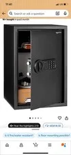 Amazon Basics Large Digital Metal Safe, Electronic Keypad Lock, Shelves, Black