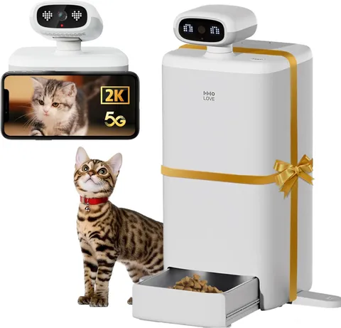 Automatic Cat Feeder with Camera AI-Powered 2k HD Video Night Vision 5G/2.4G