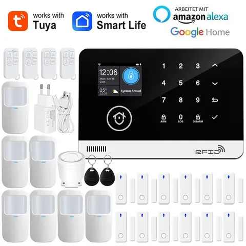 Tuya GSM WiFi Home Burglar Kit Wireless Security Alarm System Smart Touch