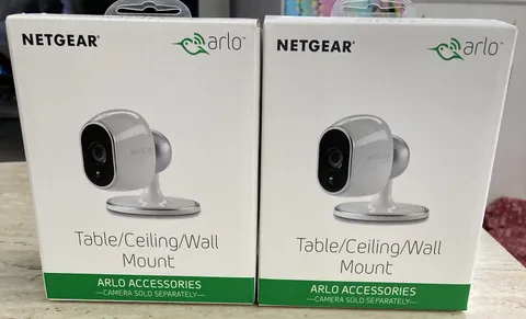 2- Arlo Indoor Camera Table/Ceiling/Wall Mounts Silver/White VMA1100-10000S