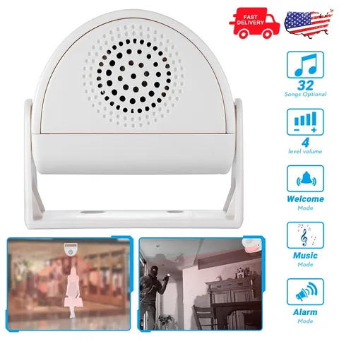 Self-Adhesive Wireless IR Bell Office Entrance Visitor Alert Security Alarm
