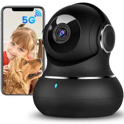 5ghz Indoor Security Camera, 5MP Cameras for Home Security with 5G/2.4G Dual-...