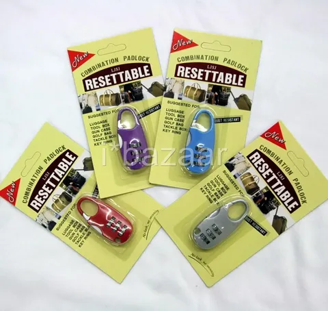 4 x KeyRing Luggage Padlock Travel Combination Pad Lock