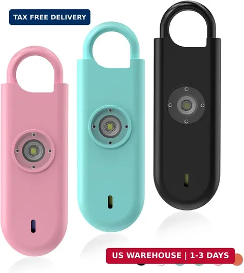 Fauxomor 140dB Personal Safety Alarm for Women, 3 Pack Safe Alarm Protection Key