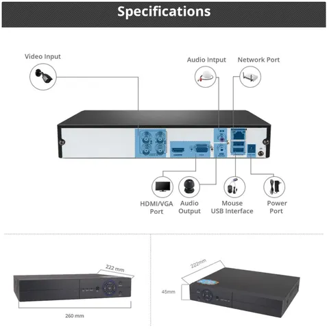 4CH 1080P 5-in-1 Hybrid DVR & NVR Security System