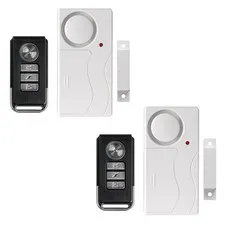 2 Pcs Wireless Magnetic Sensor Door Window Burglar Alarm with Remote Control US