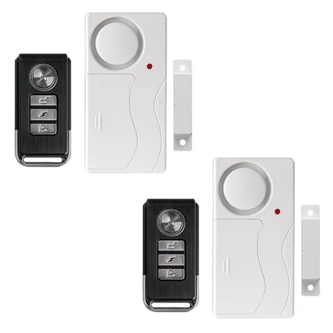 2 Pcs Wireless Magnetic Sensor Door Window Burglar Alarm with Remote Control US