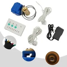 Automatic Water Leak Detector W/ Sensors& Shut-off Valve 100-240V White+ Blue
