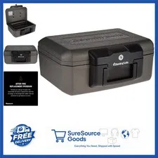 Compact Fireproof Safe 6.1 x 14.3 x 11.2 Inches Key Lock Box for Valuables