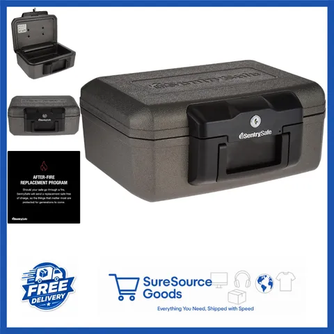 Compact Fireproof Safe 6.1 x 14.3 x 11.2 Inches Key Lock Box for Valuables